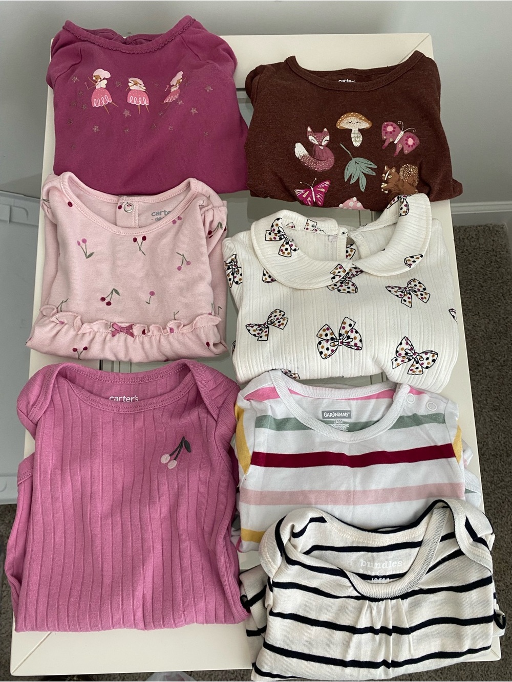 BUNDLE girls 18-24months Carters onesies & tops